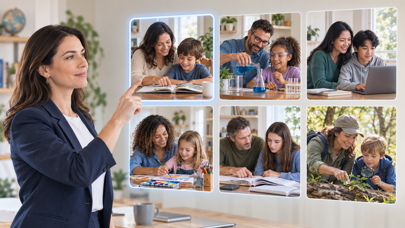 Marketer selecting parents who homeschool children across different age groups and learning activities.